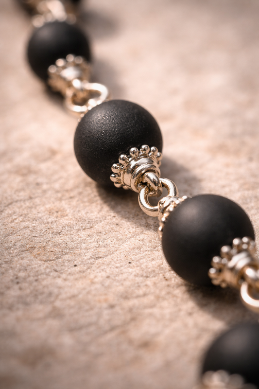 Karungali Silver Cap Energy Protection Mala