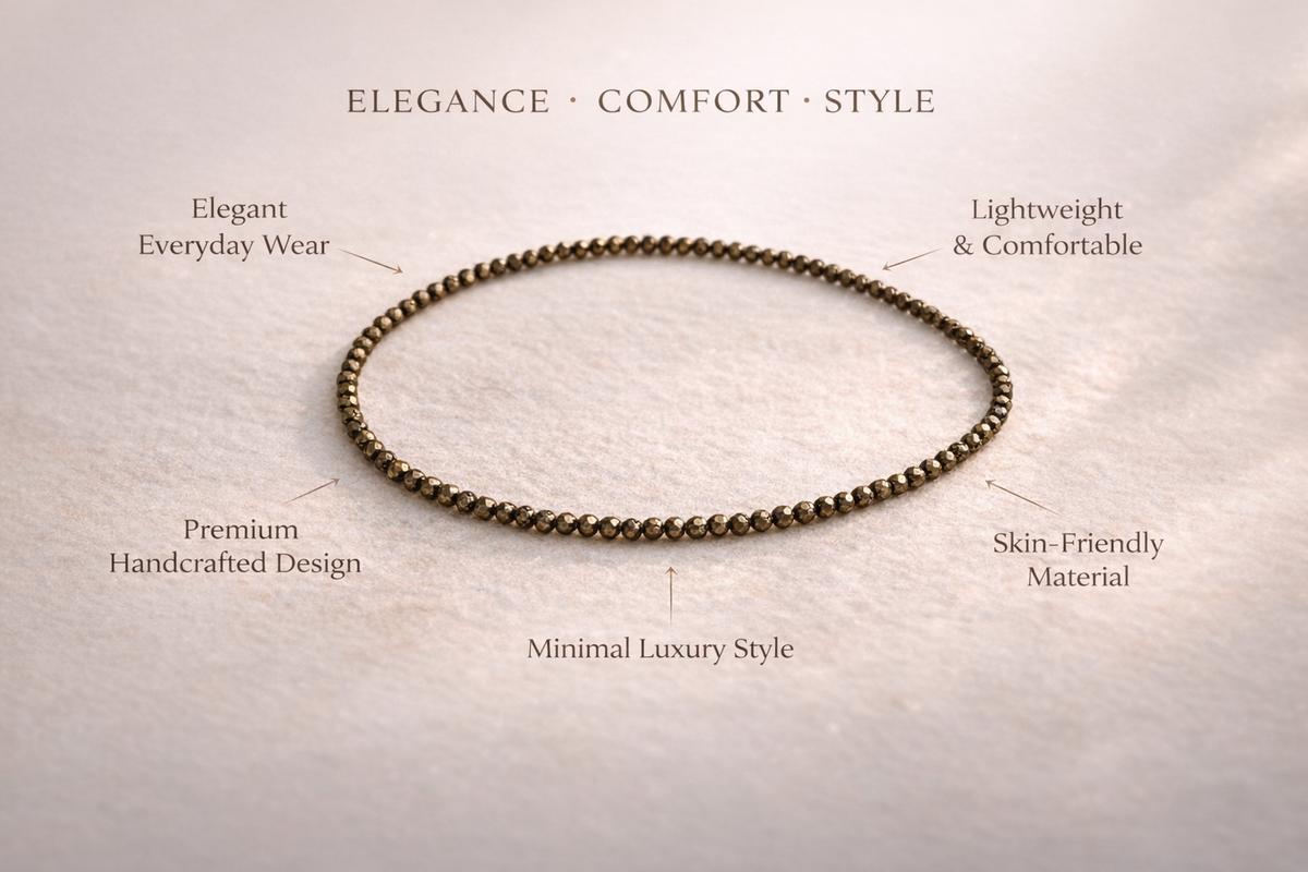 Pyrite Wealth Attraction Anklet (2mm Faceted)
