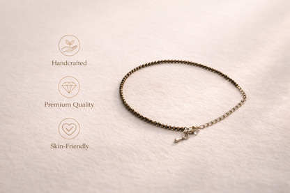 Pyrite Wealth Attraction Anklet (2mm Faceted)