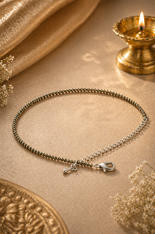 Pyrite Wealth Attraction Anklet (2mm Faceted)