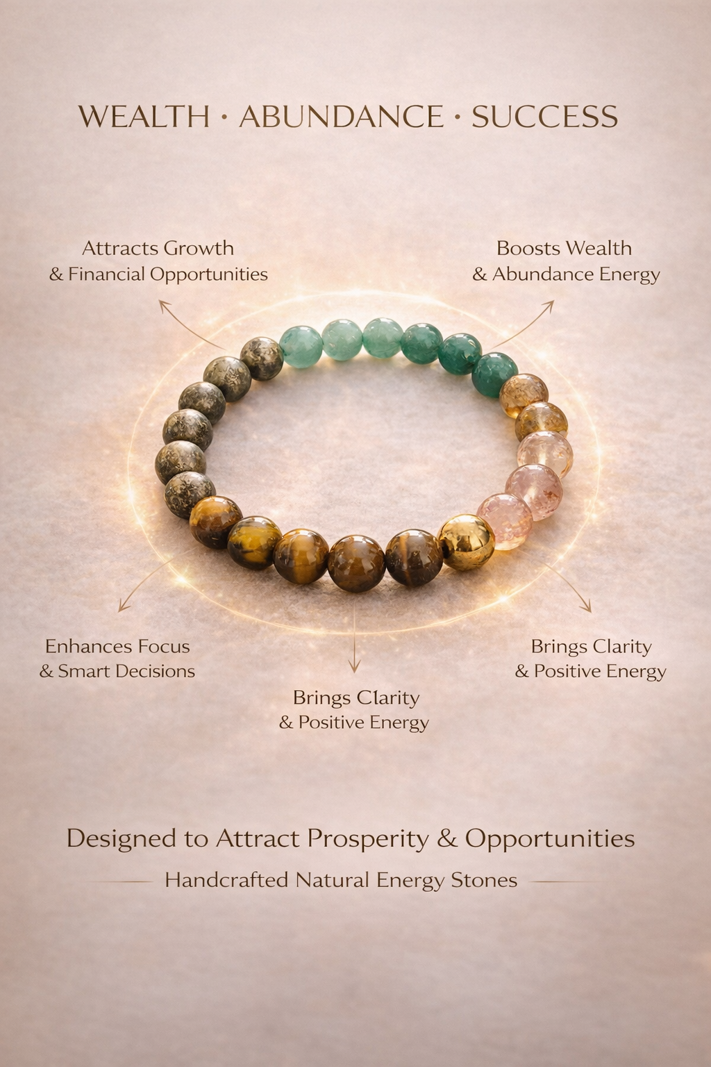 Money Magnet Multi-Stone Bracelet (8mm)