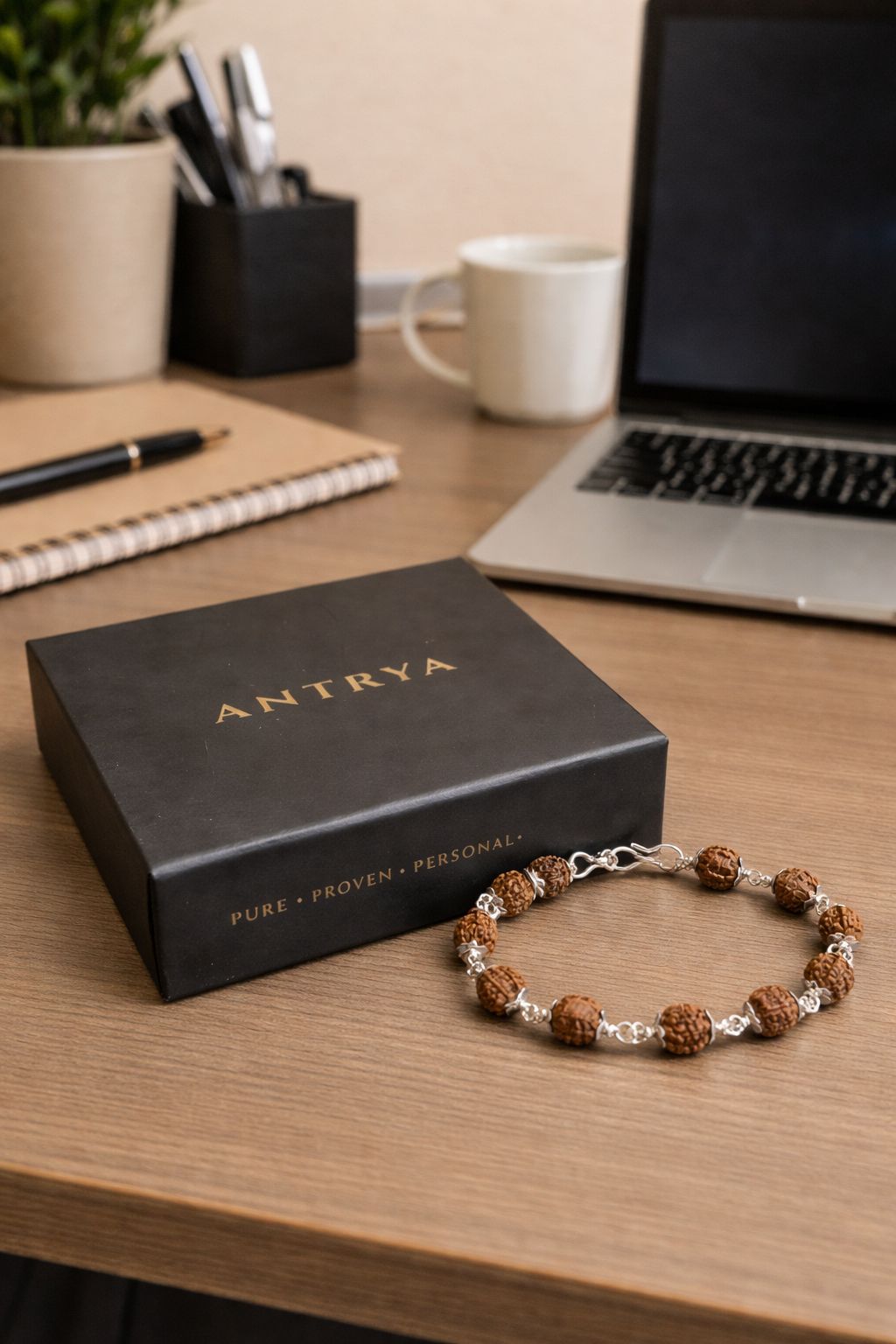 Rudraksha Silver Cap Energy Bracelet