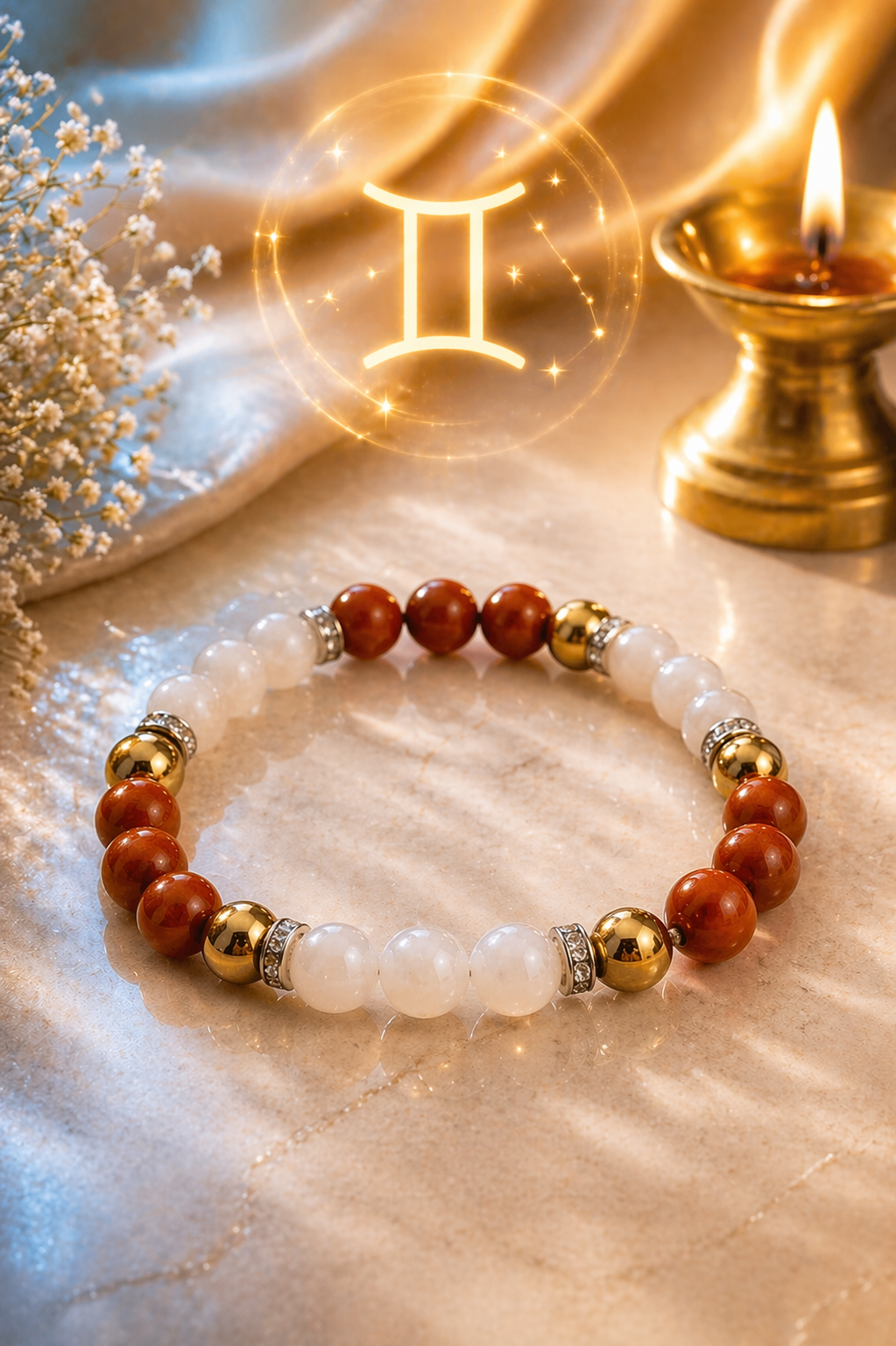 Antrya Gemini Zodiac Bracelet (Mithun Rashi) – 8mm