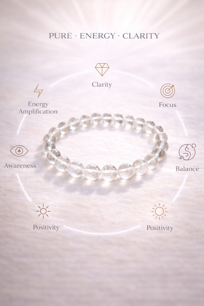 Clear Quartz Energy Amplifier Bracelet (8mm)
