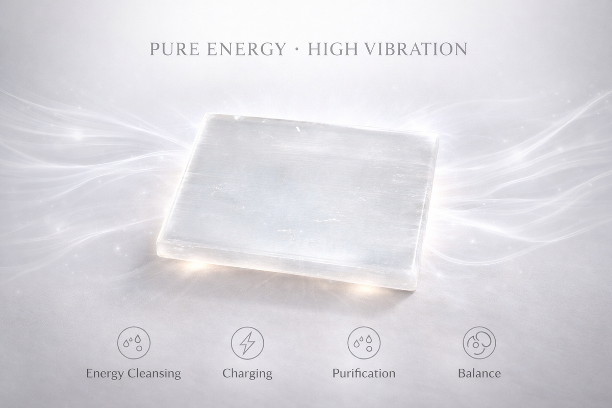 Selenite Crystal Energy Cleansing Plate