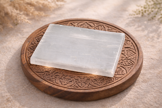 Selenite Crystal Energy Cleansing Plate