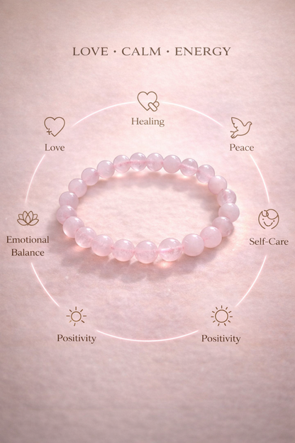 Rose Quartz Love Attraction Bracelet (8mm)