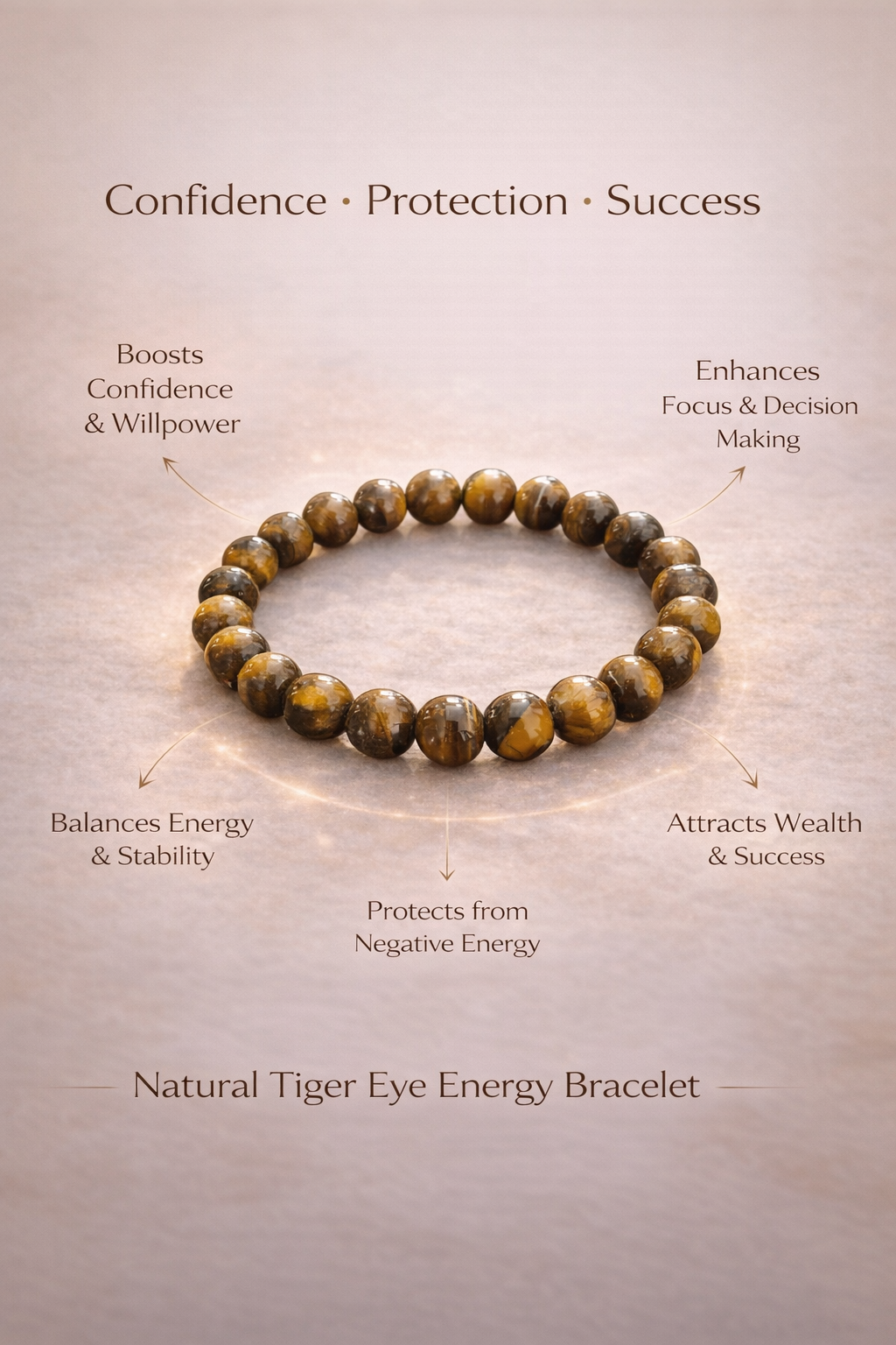 Tiger Eye Courage & Protection Bracelet (8mm)